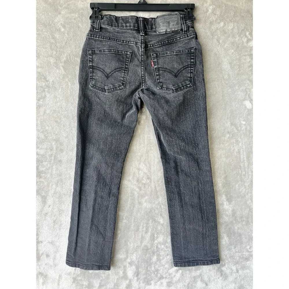 Levi's 511 Jeans Boys Slim 24x22 8 Reg‎ Black Stone Wash